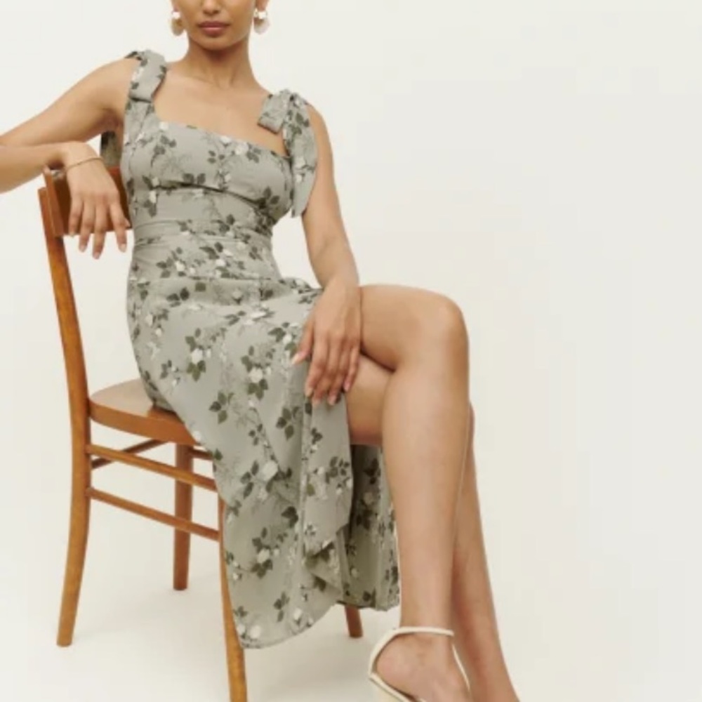 Reformation Twilight Dress in Verde